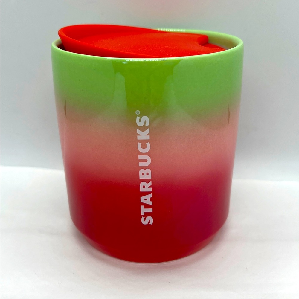 Starbucks Coffee Ceramic Cup Ombre Gradient Mug w/ Lid Preowned